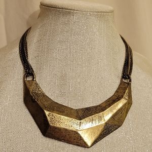 Costume Jewelry Ancient Egyptian Goddess Gold Patina Statement Necklace